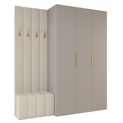 Garderoba Szafa COMO 4 140 głębokość 42 cm z dołkiem tapicerowanym wysokość 245,5 cm