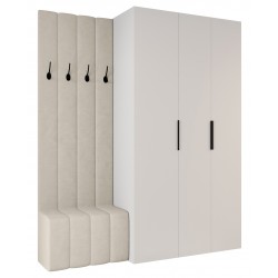 Garderoba Szafa COMO 4 130 głębokość 42 cm z dołkiem tapicerowanym wysokość 245,5 cm