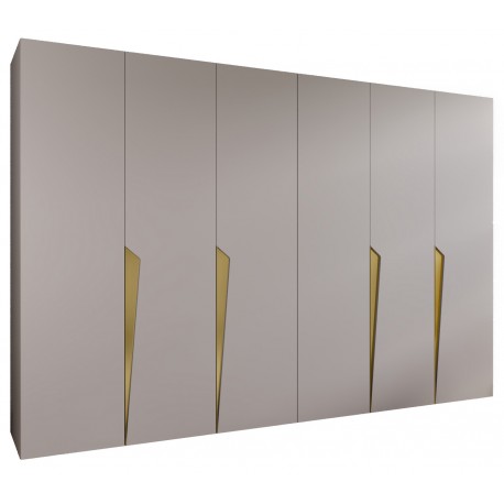 Szafa uchylna z cichym domykiem ubraniowa z półkami PIANO 1 300 głębokość 52 cm wysokość 202 cm (150x2)
