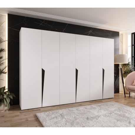 Szafa uchylna z cichym domykiem ubraniowa z półkami PIANO 1 300 głębokość 52 cm wysokość 202 cm (100x3)
