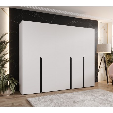 Szafa uchylna garderoba z cichym domykiem ubraniowa z półkami MILA 1 250 głębokość 52 cm wysokość 202 cm
