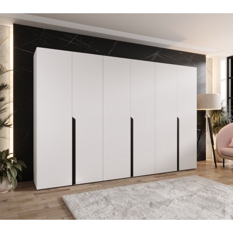 Szafa uchylna z cichym domykiem ubraniowa z półkami MILA 1 300 głębokość 52 cm wysokość 202 cm (100x3)