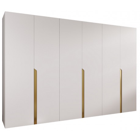 Szafa uchylna z cichym domykiem ubraniowa z półkami MILA 1 300 głębokość 52 cm wysokość 202 cm (100x3)