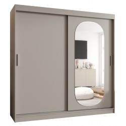 Szafa przesuwna garderoba z lustrem do przedpokoju ROYAL 200 artisan, biały, czarny, kaszmir, sonoma