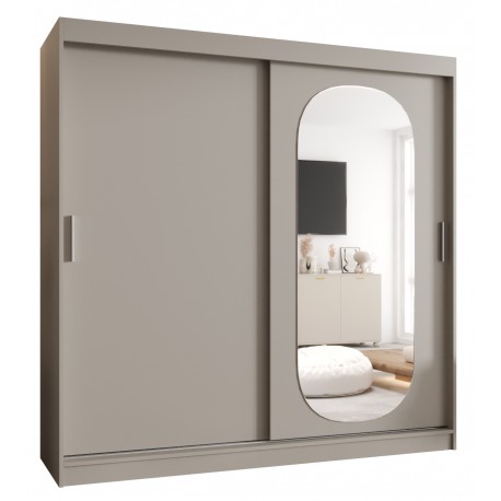 Szafa przesuwna garderoba z lustrem do przedpokoju ROYAL 200 artisan, biały, czarny, kaszmir, sonoma, orzech