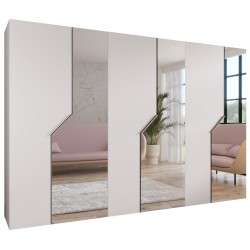 Szafa uchylna z lustrem garderoba z cichym domykiem ubraniowa z półkami ANDREW 2 300 głębokość 52 cm wysokość 202 cm (100x3)