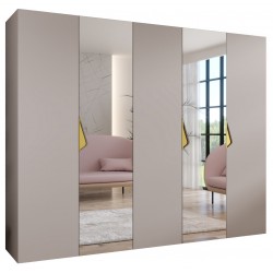 Szafa uchylna z lustrem garderoba z cichym domykiem ubraniowa z półkami SANDI 2 250 głębokość 52 cm wysokość 202 cm