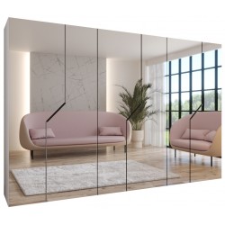 Szafa uchylna z lustrem garderoba z cichym domykiem ubraniowa z półkami ANDREW 3 300 głębokość 52 cm wysokość 202 cm (100x3)