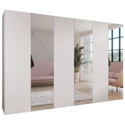 Szafa uchylna z lustrem garderoba z cichym domykiem ubraniowa z półkami SANDI 2 300 głębokość 52 cm wysokość 202 cm (100x3)
