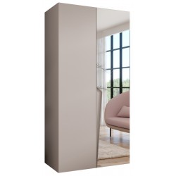 Szafa uchylna z lustrem garderoba z cichym domykiem ubraniowa z półkami PIANO 2 100 głębokość 52 cm wysokość 202 cm
