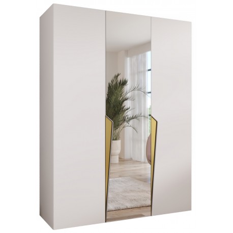 Szafa uchylna z lustrem garderoba z cichym domykiem ubraniowa z półkami PIANO 2 150 głębokość 52 cm wysokość 202 cm