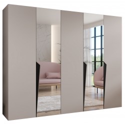 Szafa uchylna z lustrem garderoba z cichym domykiem ubraniowa z półkami PIANO 2 250 głębokość 52 cm wysokość 202 cm