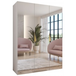 Szafa uchylna z lustrem garderoba z cichym domykiem ubraniowa z półkami SANDI 3 150 głębokość 52 cm wysokość 202 cm