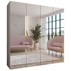 Szafa uchylna z lustrem garderoba z cichym domykiem ubraniowa z półkami SANDI 3 200 głębokość 52 cm wysokość 202 cm