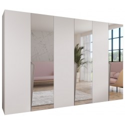 Szafa uchylna z lustrem garderoba z cichym domykiem ubraniowa z półkami PIANO 2 300 głębokość 52 cm wysokość 202 cm (100x3)