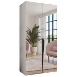 Szafa uchylna z lustrem garderoba z cichym domykiem ubraniowa z półkami PIANO 3 100 głębokość 52 cm wysokość 202 cm