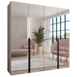 Szafa uchylna z lustrem garderoba z cichym domykiem ubraniowa z półkami MILA 3 200 głębokość 52 cm wysokość 202 cm