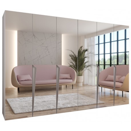 Szafa uchylna z cichym domykiem ubraniowa z półkami PIANO 3 300 głębokość 52 cm wysokość 202 cm (150x2)