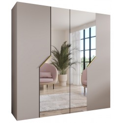 Szafa uchylna z lustrem garderoba z cichym domykiem ubraniowa z półkami ANDREW 2 200 głębokość 52 cm wysokość 202 cm