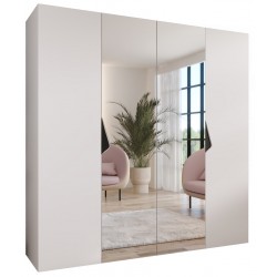 Szafa uchylna z lustrem garderoba z cichym domykiem ubraniowa z półkami SANDI 2 200 głębokość 52 cm wysokość 202 cm