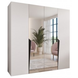 Szafa uchylna z lustrem garderoba z cichym domykiem ubraniowa z półkami PIANO 2 200 głębokość 52 cm wysokość 202 cm
