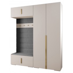 Garderoba wysoka do przedpokoju INOVA 1 Zestaw 18 wysokość 236,7 biały czarny kaszmir