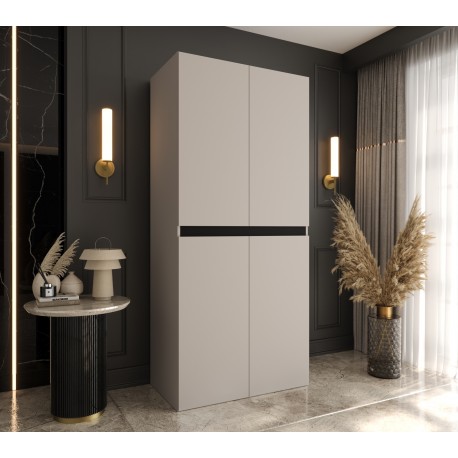 Szafa uchylna garderoba z cichym domykiem ubraniowa z półkami SALSA 90 głębokość 52 cm wysokość 203 cm