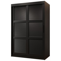 Szafa przesuwna dwudrzwiowa garderoba mała ŻALUZJA 120 czarna
