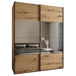 Szafa przesuwna z lustrem wysoka z cichym domykiem, garderoba Lux 4 200 gł. 64 wys. 245,5