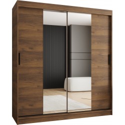 Szafa przesuwna garderoba z lustrem i drążkiem RUBINO T1 180 kaszmir