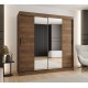 Szafa przesuwna garderoba z lustrem i drążkiem RUBINO T1 200 kaszmir