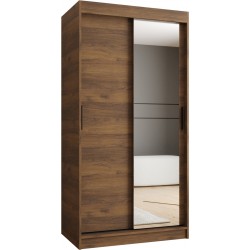 Szafa przesuwna garderoba z lustrem i drążkiem RUBINO T2 100 kaszmir