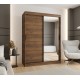 Szafa przesuwna garderoba z lustrem i drążkiem RUBINO T2 150 kaszmir