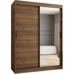 Szafa przesuwna garderoba z lustrem i drążkiem RUBINO T2 150 kaszmir