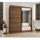 Szafa przesuwna garderoba z lustrem i drążkiem RUBINO T2 180 kaszmir