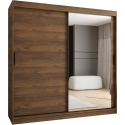 Szafa przesuwna garderoba z lustrem i drążkiem RUBINO T2 200 kaszmir