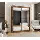 Szafa przesuwna garderoba z lustrem i drążkiem RUBINO T3 150 kaszmir