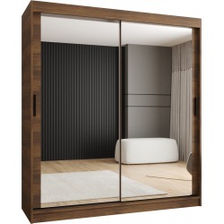 Szafa przesuwna garderoba z lustrem i drążkiem RUBINO T3 180 kaszmir