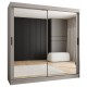 Szafa przesuwna garderoba z lustrem i drążkiem RUBINO T3 200 kaszmir