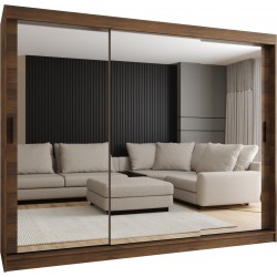 Szafa przesuwna garderoba z lustrem i drążkiem RUBINO T3 250 kaszmir