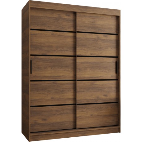 Szafa przesuwna garderoba z drążkiem RUBINO V1 150 kaszmir orzech warmia