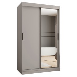 Szafa przesuwna garderoba z lustrem i drążkiem RUBINO T2 120 kaszmir