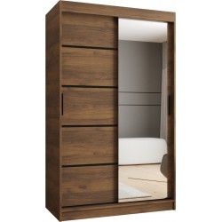 Szafa przesuwna garderoba z lustrem i drążkiem RUBINO V2 120 kaszmir