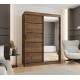 Szafa przesuwna garderoba z lustrem i drążkiem RUBINO V2 150 kaszmir