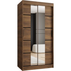 Szafa przesuwna garderoba z lustrem i drążkiem RUBINO V4 100 kaszmir