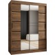 Szafa przesuwna garderoba z lustrem i drążkiem RUBINO V4 150 kaszmir