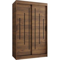 Szafa przesuwna garderoba z drążkiem RUBINO Y 120 kaszmir orzech warmia