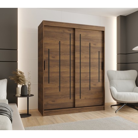 Szafa przesuwna garderoba z drążkiem RUBINO Y 150 kaszmir