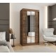 Szafa przesuwna garderoba z lustrem i drążkiem RUBINO Y1 100 kaszmir