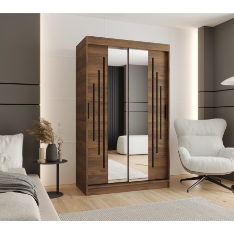 Szafa przesuwna garderoba z lustrem i drążkiem RUBINO Y1 120 kaszmir